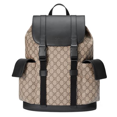 gucci men's black soft gg supreme backpack|Gucci guccissima slim backpack.